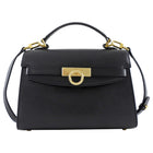 Parisa Wang Grace Black Leather Soft Two Way Top Handle Bag