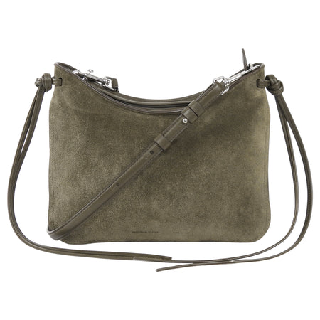 Phoebe Philo Dark Olive Green Small Gig Suede Shoulder Bag