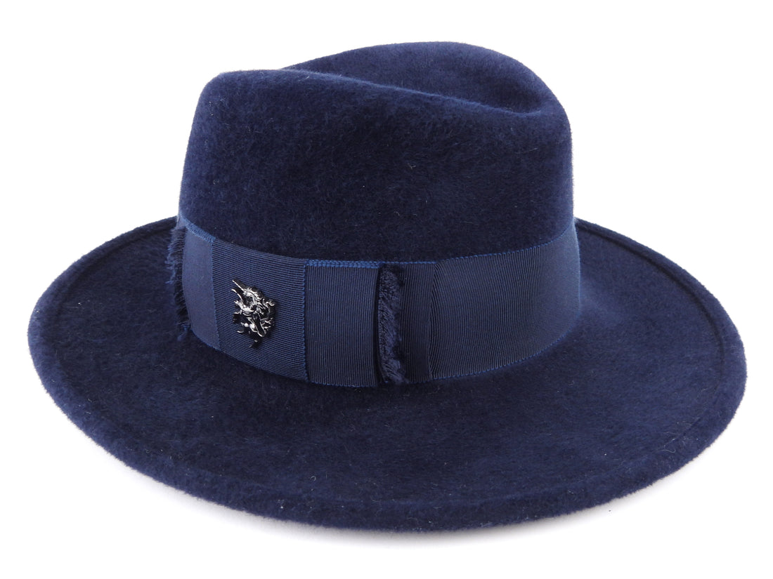 Philip Treacy Navy Blue Wool Felt Bucket Hat DW442