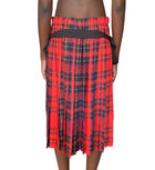 Simone Rocha Red Plaid Pleated Bowtie Skirt - US 14