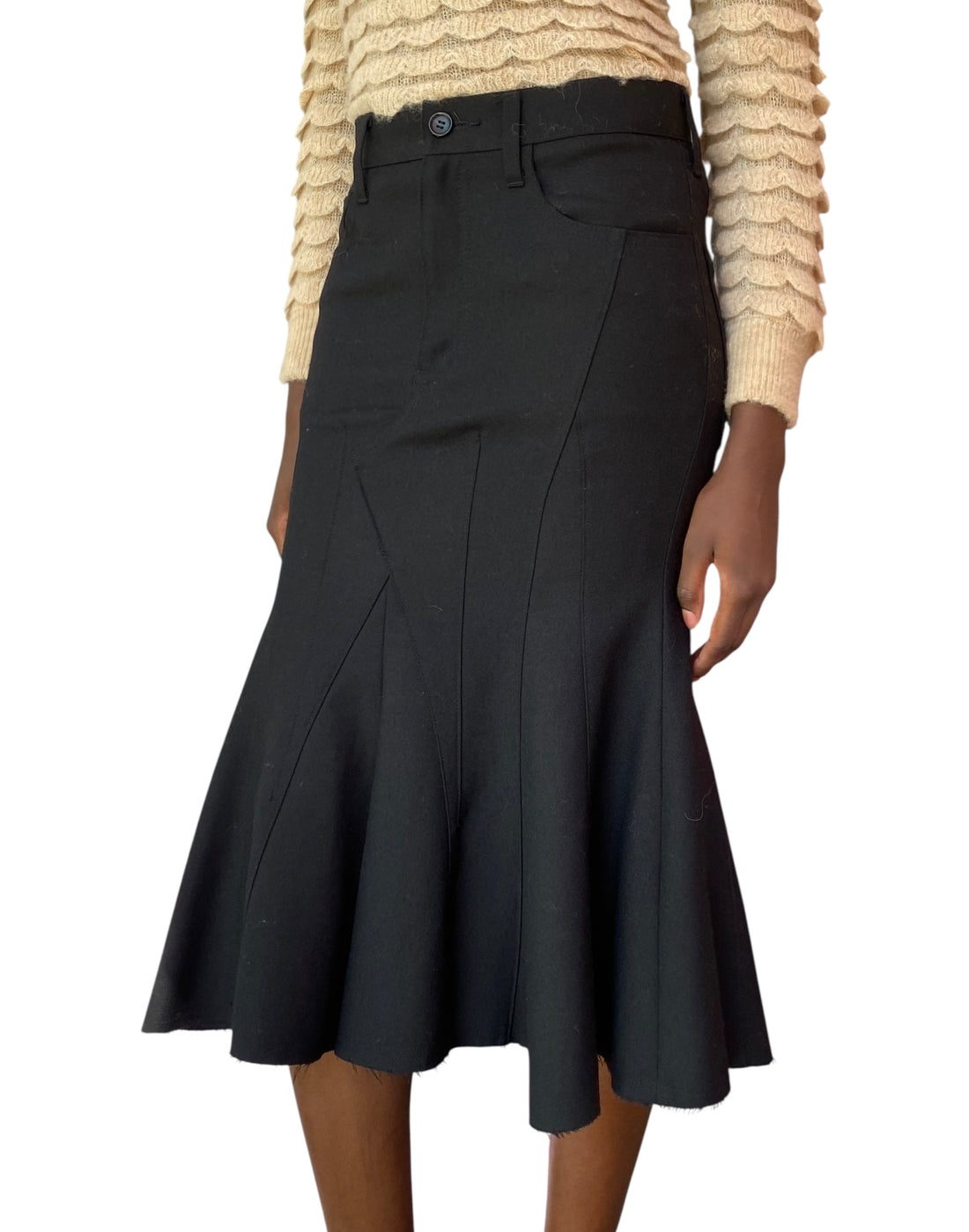 Junya Watanabe Black Wool Mermaid Skirt - XS / S