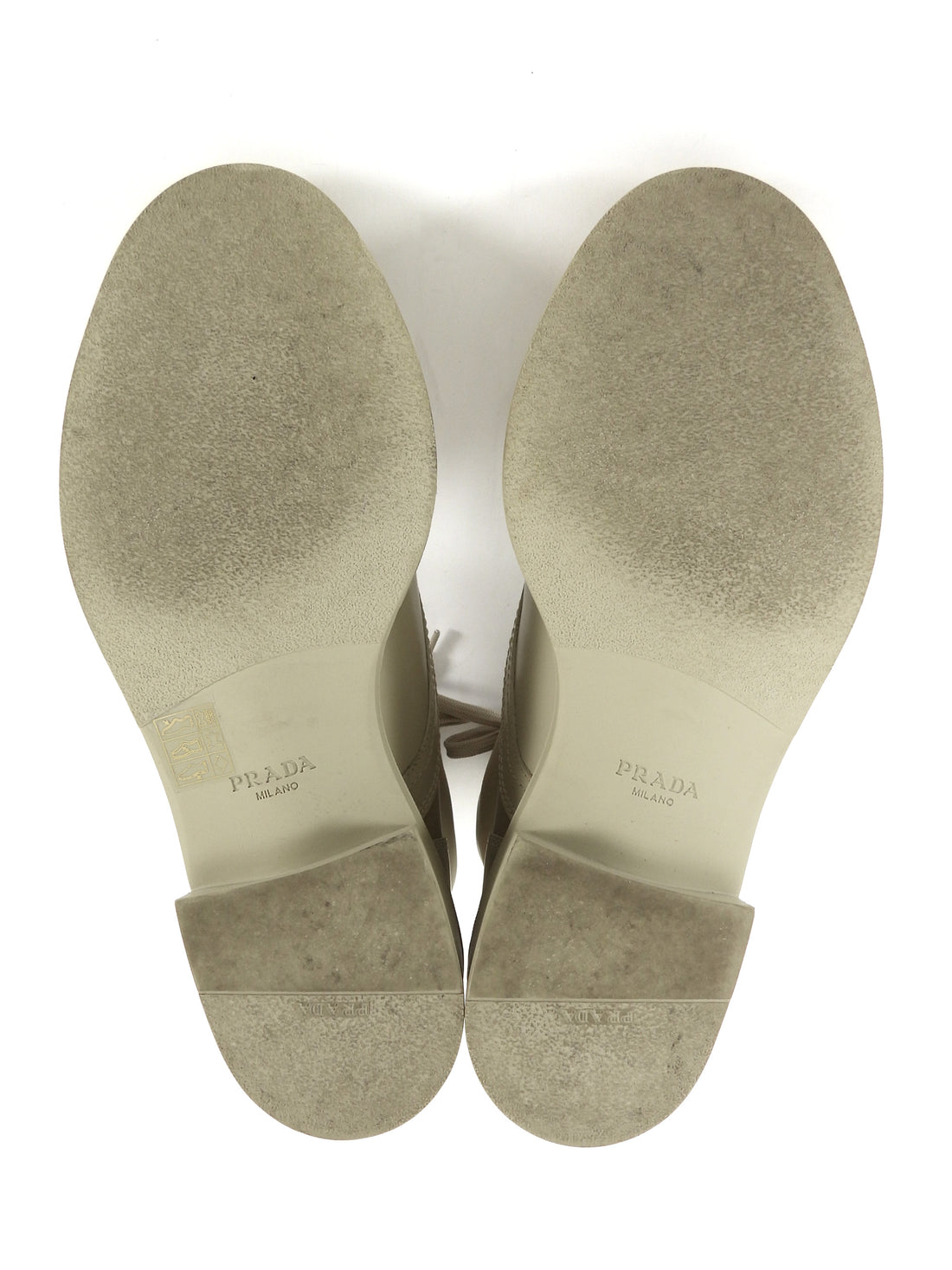 Prada Beige Re-Nylon Leather Metal Triangle Logo Combo Desert Boot - 39