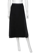 Prada Linea Rossa Black Felted Wool and Mohair Nylon Panelled A Line Midi Skirt - 42