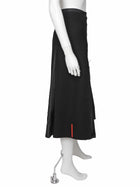 Prada Linea Rossa Black Felted Wool and Mohair Nylon Panelled A Line Midi Skirt - 42