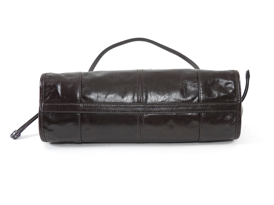 Prada Brown Medium Leather Bonnie Shoulder Bag Medium