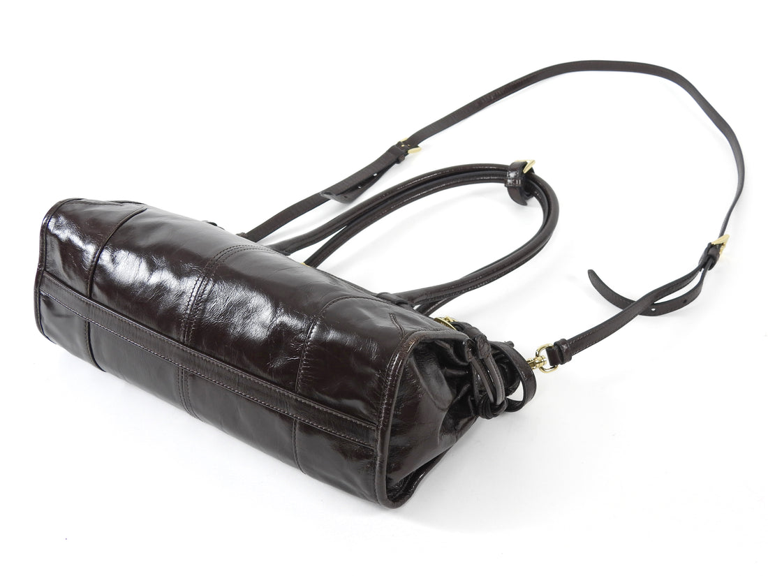 Prada Brown Medium Leather Bonnie Shoulder Bag Medium