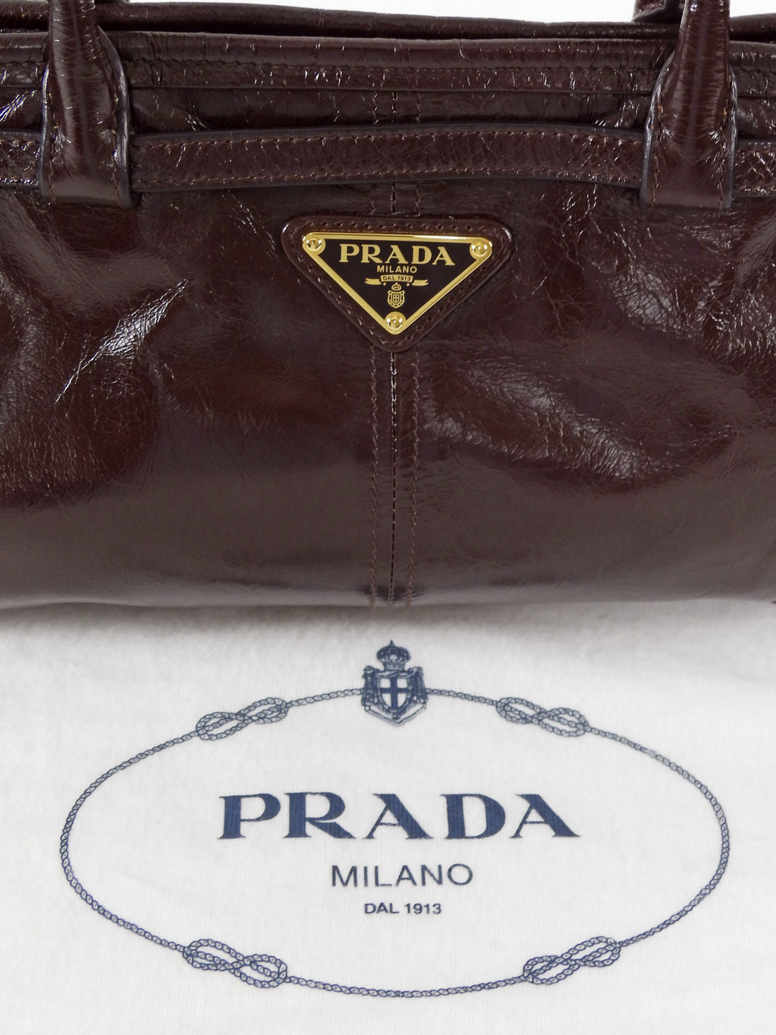 Prada Brown Medium Leather Bonnie Shoulder Bag Medium