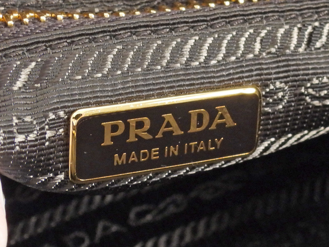 Prada Brown Medium Leather Bonnie Shoulder Bag Medium