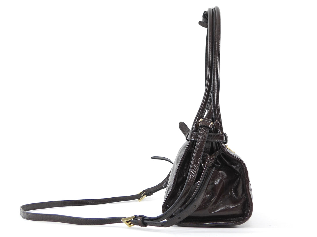 Prada Brown Medium Leather Bonnie Shoulder Bag Medium
