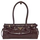 Prada Brown Medium Leather Bonnie Shoulder Bag Medium