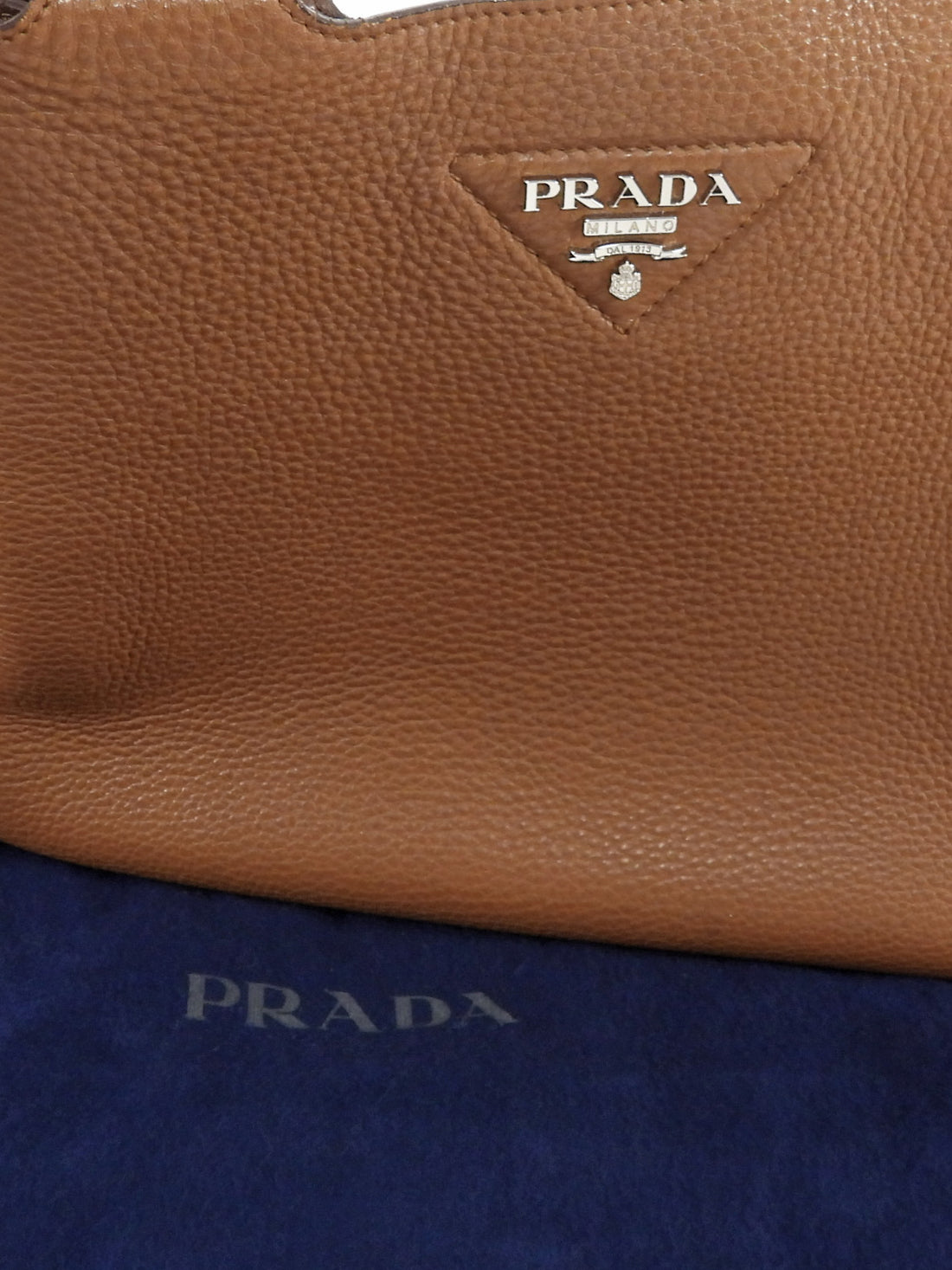 Prada Tan Brown Vitello Daino Leather Tote