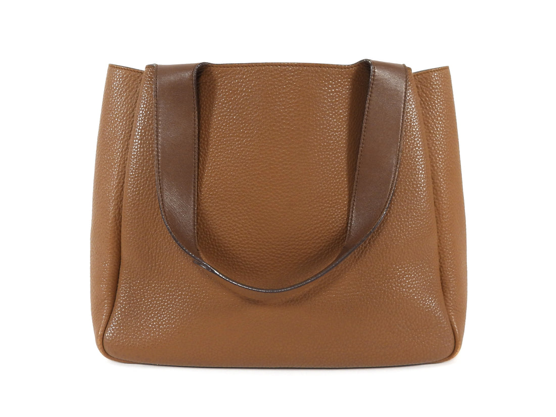 Prada Tan Brown Vitello Daino Leather Tote