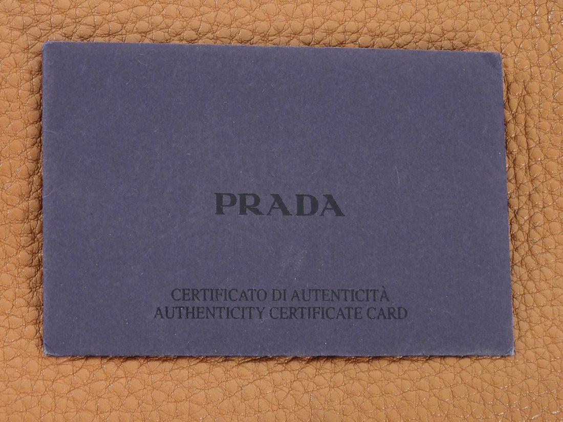 Prada Tan Brown Vitello Daino Leather Tote