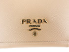 Prada Beige Saffiano Leather Trifold Wallet
