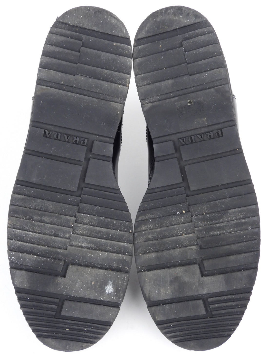 Prada Black Shiny Leather Brogue Detail Chelsea Boots - 38.5 EU