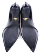 Prada Black Shiny Saffiano Leather Kitten Heel Pumps - 36