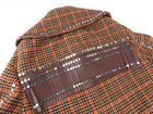 Prada Leather Trim Studded Fringe Wool-Blend Check Tweed Jacket - 38