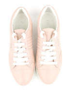 Prada Pink Quilted Leather Diagram Sneakers