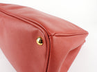 Prada Red Saffiano Leather Large Galleria Double Zip Tote