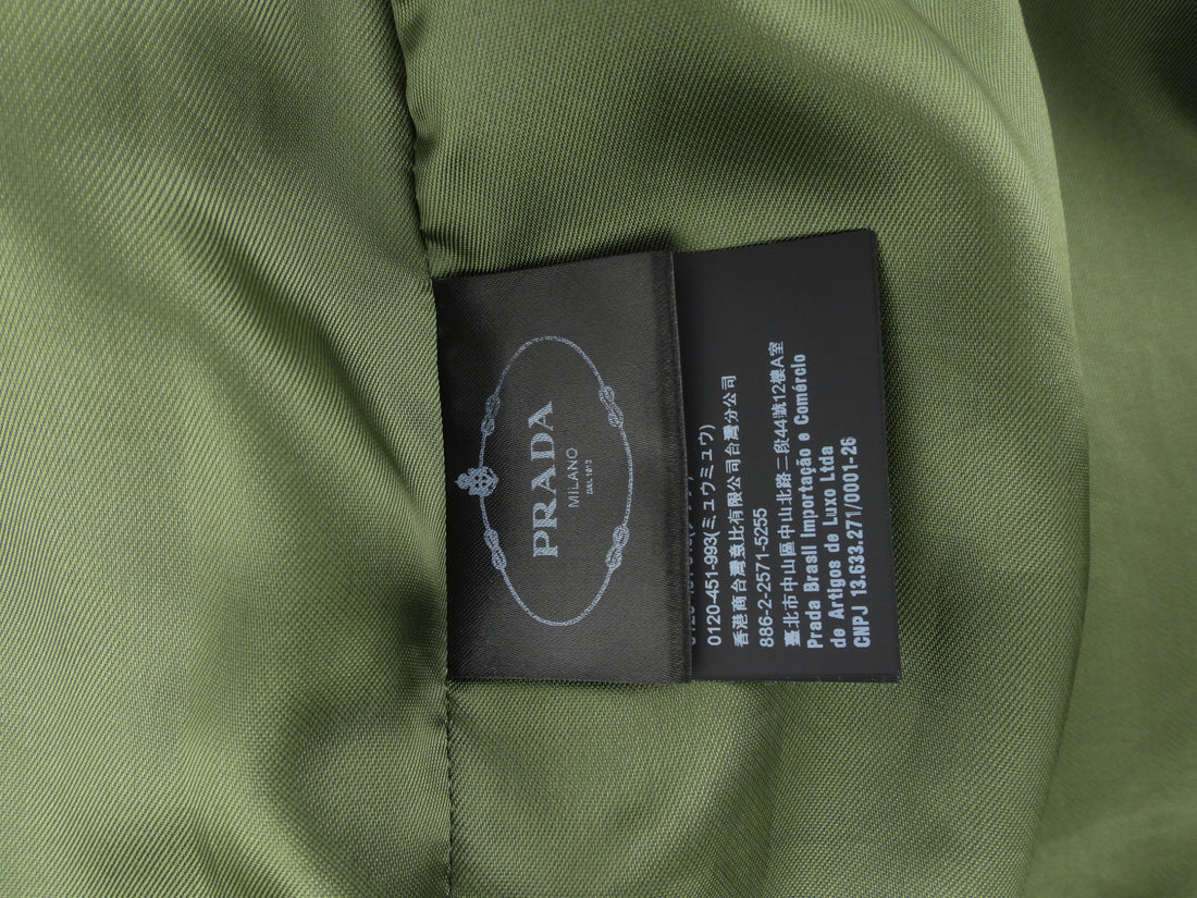Prada Resort 2019 Green Lambskin Leather Jacket - 40 IT