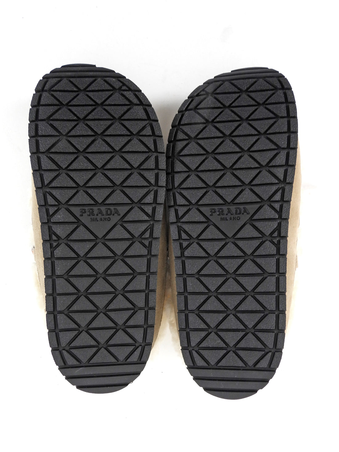 Prada Suede and Shearling Lace Up Mules - 36.5 / 37