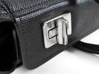 Prada Black Saffiano Leather Twin Turnlock Double Bag