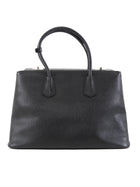 Prada Black Saffiano Leather Twin Turnlock Double Bag