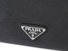 Prada Black Saffiano Leather and Nylon Tessuto Small Chain Bag
