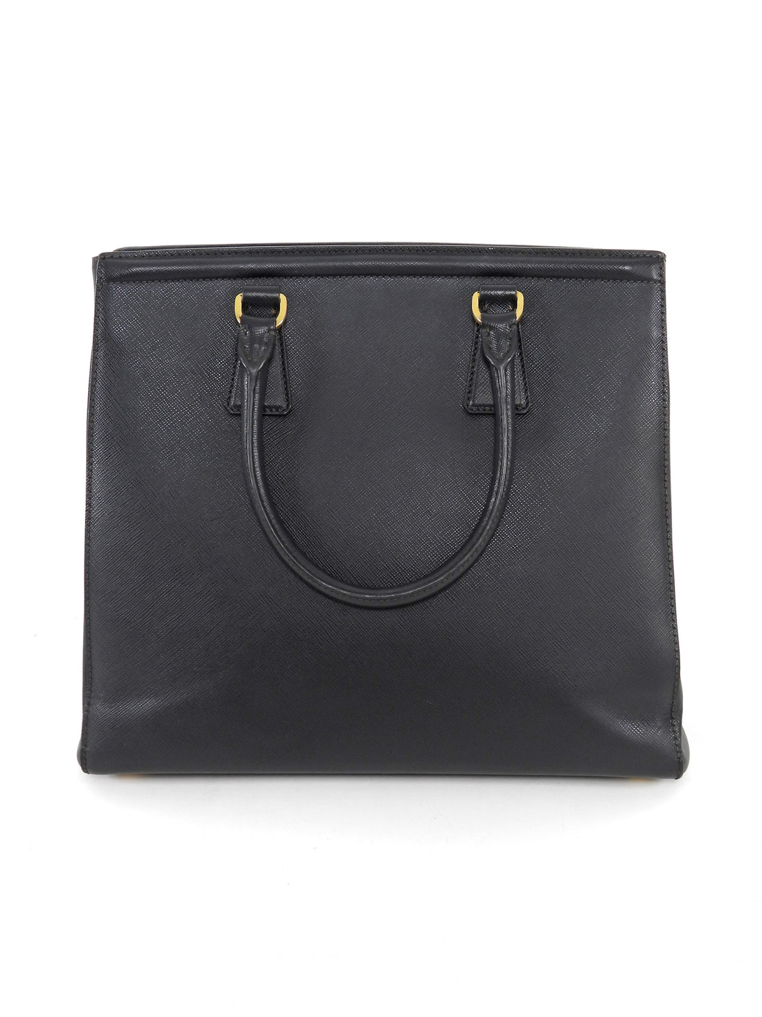 Prada Black Saffiano Leather Top Handle Tote Bag