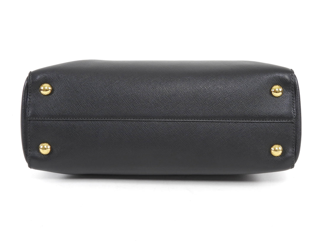 Prada Black Saffiano Leather Top Handle Tote Bag