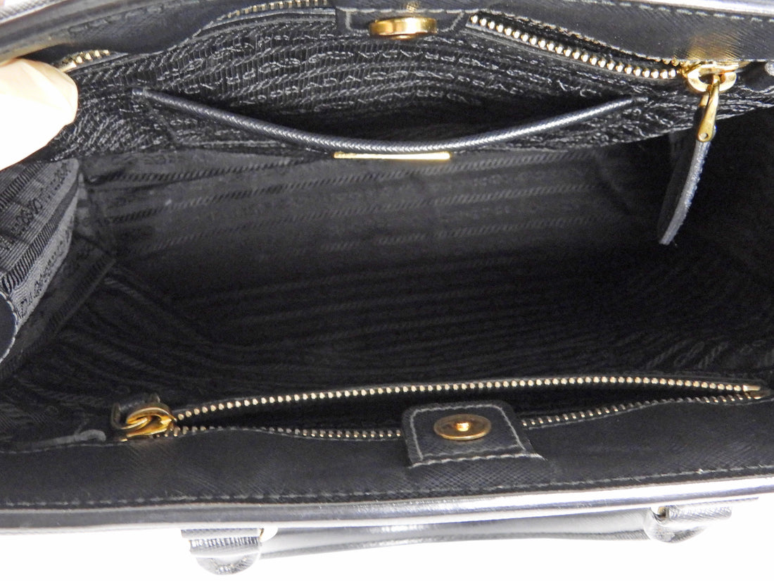 Prada Black Saffiano Leather Top Handle Tote Bag