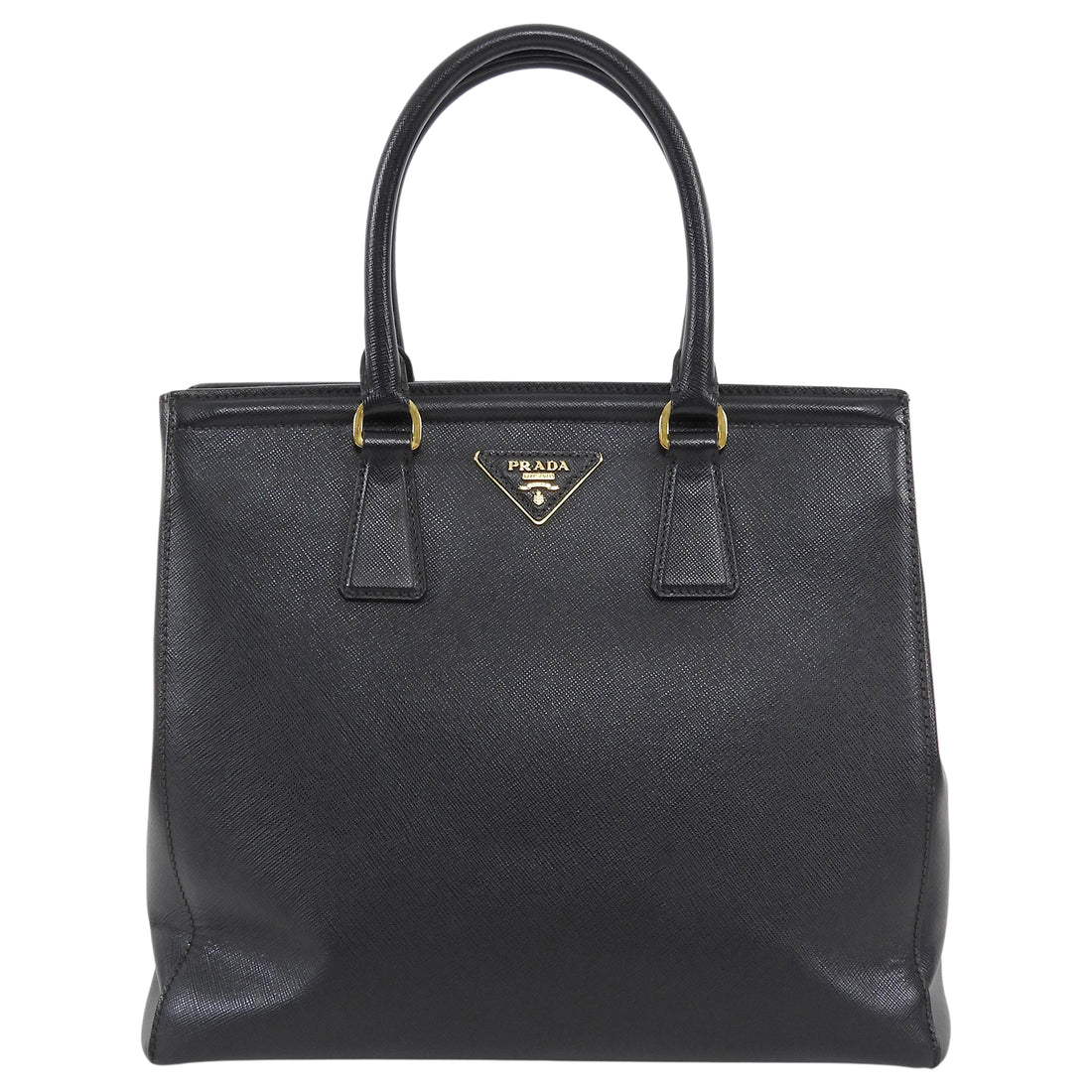 Prada Black Saffiano Leather Top Handle Tote Bag