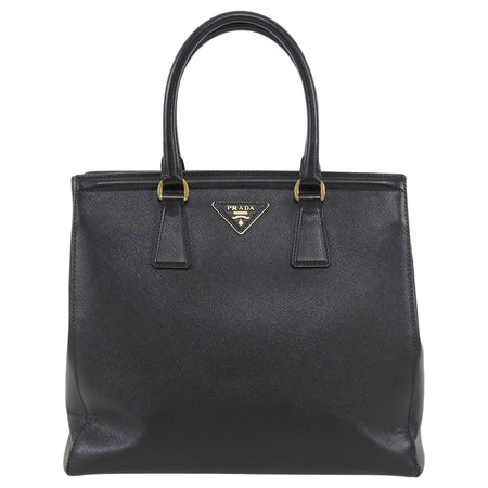Prada Black Saffiano Leather Top Handle Tote Bag