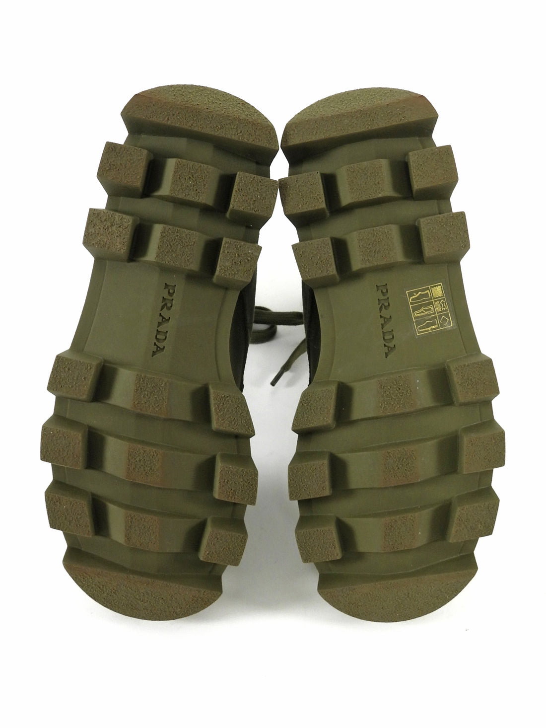 Prada Army Green Denim Canvas Combat Boots - 36