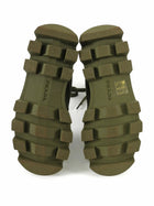 Prada Army Green Denim Canvas Combat Boots - 36