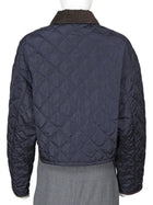 Prada Re-Nylon Navy and Brown Corduroy Padded Snap Field Jacket - IT 42 / 6