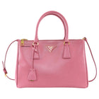 Prada Small Galleria Pink Saffiano Leather Two Way Tote Bag