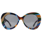 Emilio Pucci Multicolor Stripe Oversized Cat Eye Sunglasses EP 232 9A