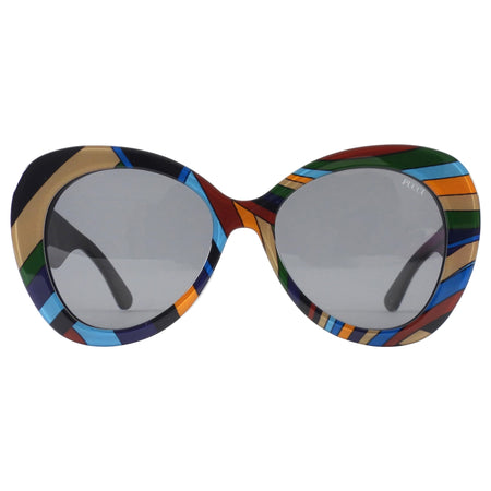 Emilio Pucci Multicolor Stripe Oversized Cat Eye Sunglasses EP 232 9A