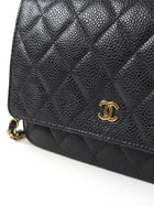 Chanel Black Caviar Leather CC Classic Wallet on Chain GHW