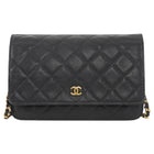 Chanel Black Caviar Leather CC Classic Wallet on Chain GHW