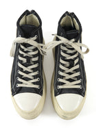 R13 Faded Black Distressed Canvas Kurt High Top Platform Sneakers - 9