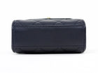 Chanel Dark Midnight Navy Vertical Coco Pearl Crush Leather Flap Phone Holder Bag