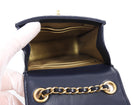 Chanel Dark Midnight Navy Vertical Coco Pearl Crush Leather Flap Phone Holder Bag