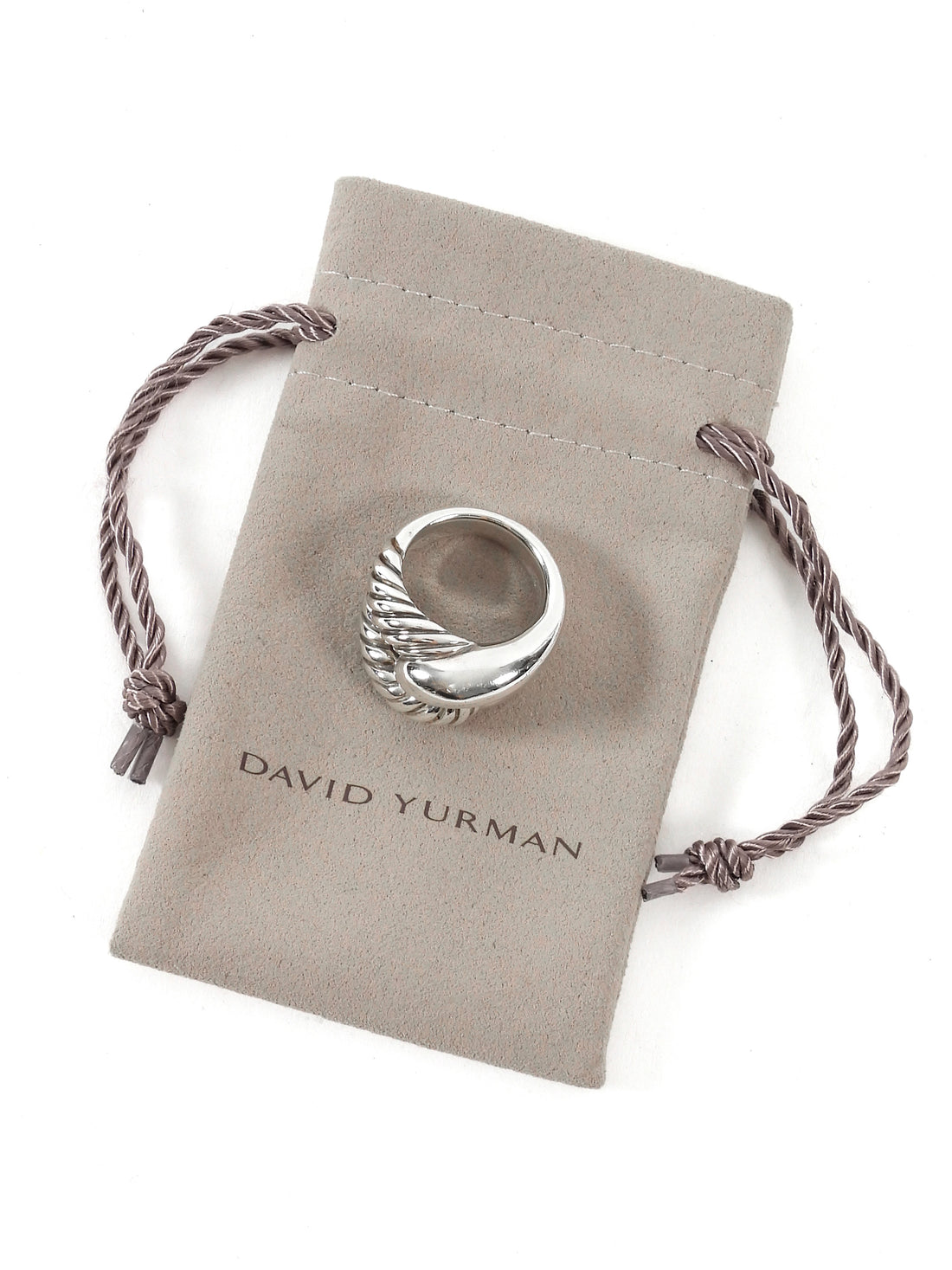 David Yurman Sterling Silver Cable Infinity Knot Ring - 6