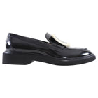 Roger Vivier Black Glossed Leather Viv Rangers Buckle Loafers - 39.5
