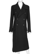 Rick Owens Black Virgin Wool Double Breasted Notch Lapel Coat