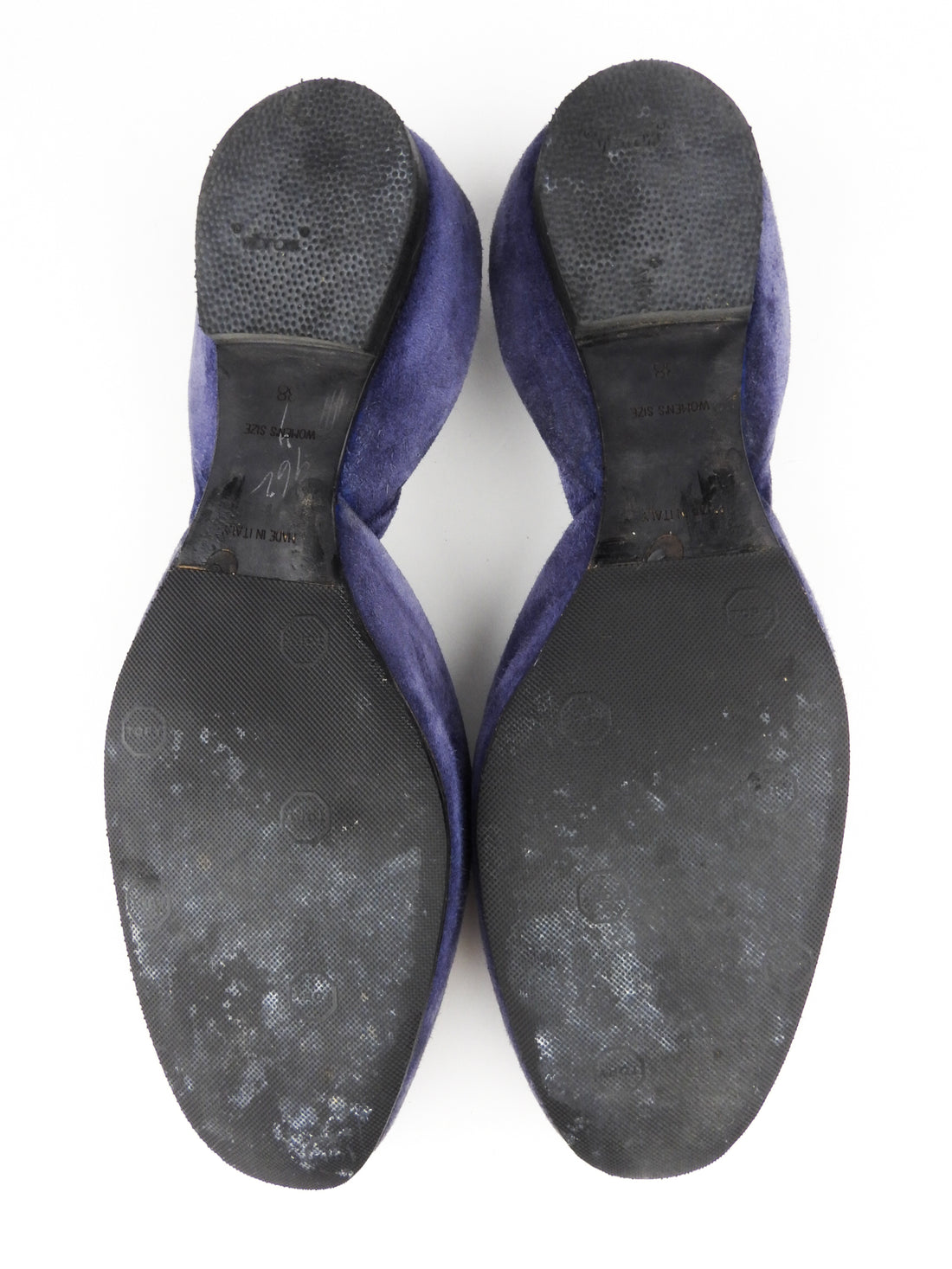 Roger Vivier Blue Suede Leather Chips Flat Shoes - 38