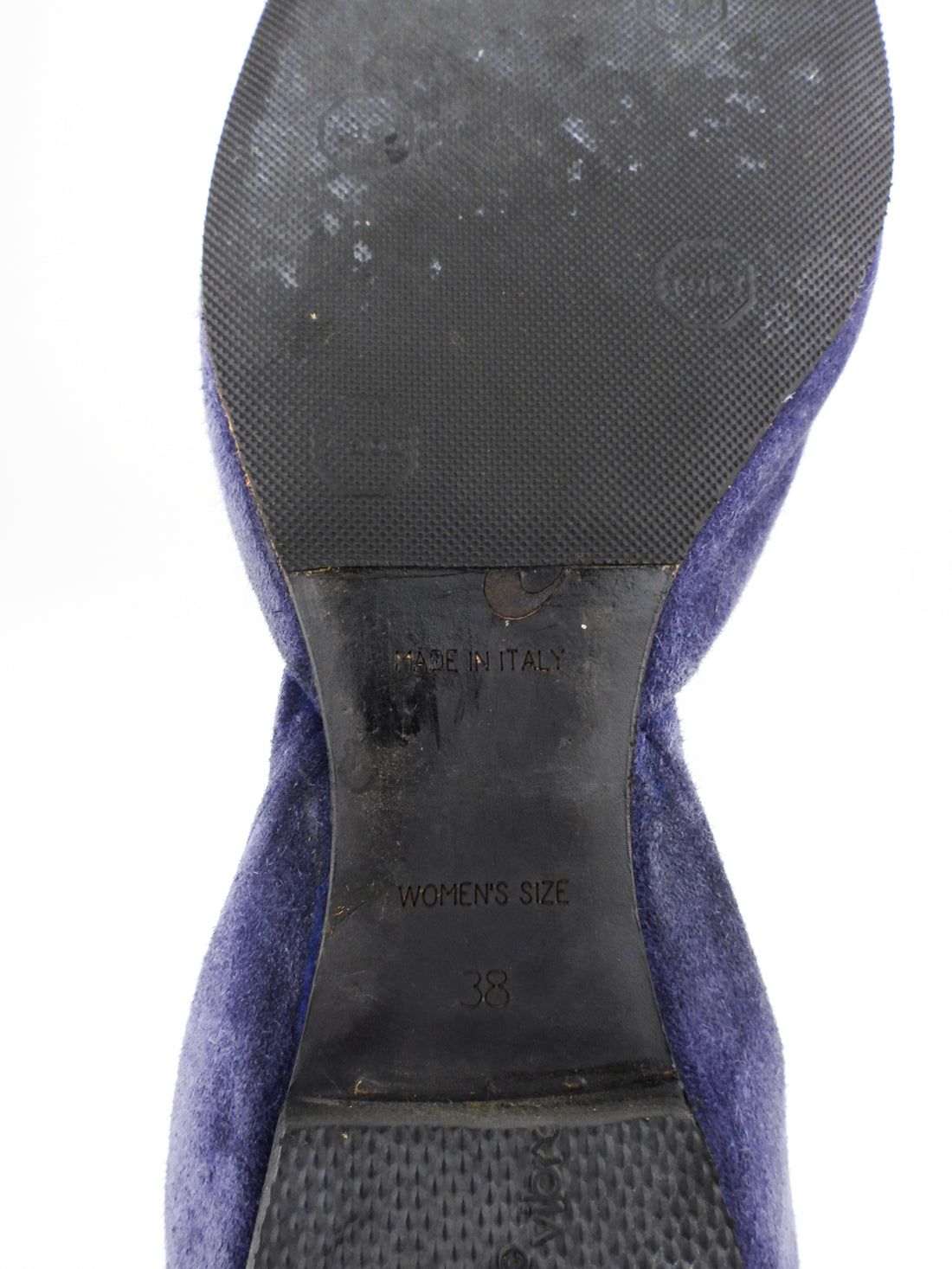 Roger Vivier Blue Suede Leather Chips Flat Shoes - 38