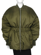 Ronny Kobo Army Green Nylon Elastic Waist Norell Bomber Jacket - S